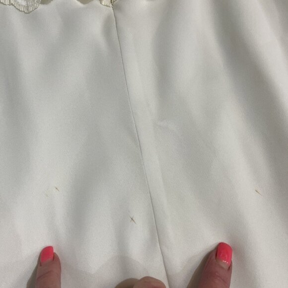 Vintage Cachet Gown 8P Ivory Floral Lace Bodice Off Shoulder Chiffon Layered Y2K - Picture 10 of 10